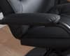 Memphis Black Leather Swivel Chair and Footstool
