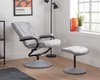 Memphis Grey Fabric Swivel Chair and Footstool