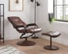 Memphis Brown Leather Swivel Chair and Footstool