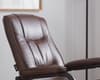 Memphis Brown Leather Swivel Chair and Footstool