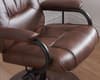 Memphis Brown Leather Swivel Chair and Footstool