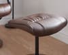 Memphis Brown Leather Swivel Chair and Footstool