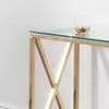 Miami Gold Glass and Metal Console Table
