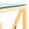 Miami Gold Glass and Metal Console Table