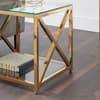 Miami Gold Glass and Metal Side Table