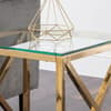 Miami Gold Glass and Metal Side Table
