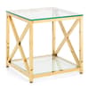 Miami Gold Glass and Metal Side Table