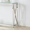 Miami Silver Glass and Metal Console Table