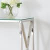 Miami Silver Glass and Metal Console Table