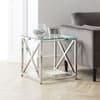 Miami Silver Glass and Metal Side Table