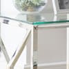 Miami Silver Glass and Metal Side Table