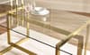 Minori Glass Dining Table with Harper Blue Chairs Dining Set
