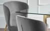Minori Glass Dining Table with Harper Grey Chairs Dining Set