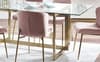 Minori Glass Dining Table with Harper Pink Chairs Dining Set
