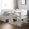 Newport White Wooden Corner Dining Table Set