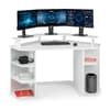 Orbit White Wooden Corner Gaming Storage Desk