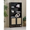 Padstow Black Rattan Tall Bookcase