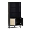 Padstow Black Rattan Tall Bookcase