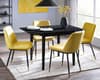Rufford Black Extending Dining Table with Delauney Mustard Chairs Dining Set