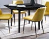Rufford Black Extending Dining Table with Delauney Mustard Chairs Dining Set
