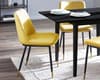 Rufford Black Extending Dining Table with Delauney Mustard Chairs Dining Set