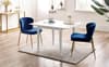 Rufford White Extending Dining Table with Harper Blue Chairs