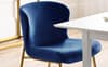 Rufford White Extending Dining Table with Harper Blue Chairs