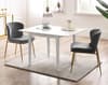 Rufford White Extending Dining Table with Harper Grey Chairs