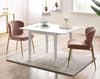 Rufford White Extending Dining Table with Harper Pink Chairs