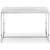 Scala White and Silver Marble Dining Table