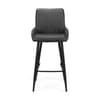 Soho Black Leather Bar Stool