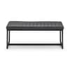 Soho Black Leather Dining Bench