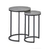 Staten Grey Concrete Tall Round Nest of Side Tables