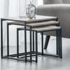 Tribeca Oak Wooden and Metal Nest of Tables