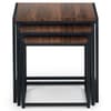 Tribeca Walnut Wooden and Metal Nest of Tables