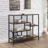 Urban Rustic Oak Wooden Wide Shelving Unit