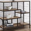 Urban Rustic Oak Wooden Wide Shelving Unit