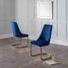 Vittoria Blue Velvet Fabric Dining Chair x 2