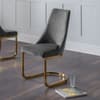 Vittoria Grey Velvet Fabric Dining Chair x 2