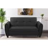 Zinc Black 2 Seater Leather Sofa Bed