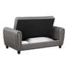 Zinc Grey 2 Seater Leather Sofa Bed