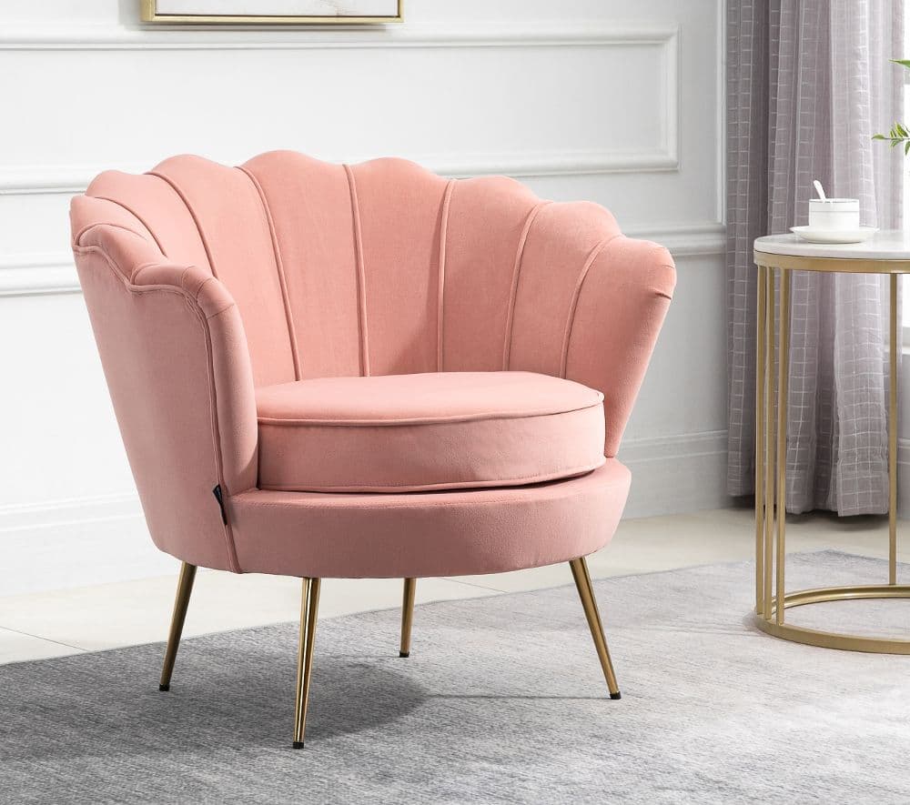 Ariel Coral Fabric Chair Furniture Happy Beds