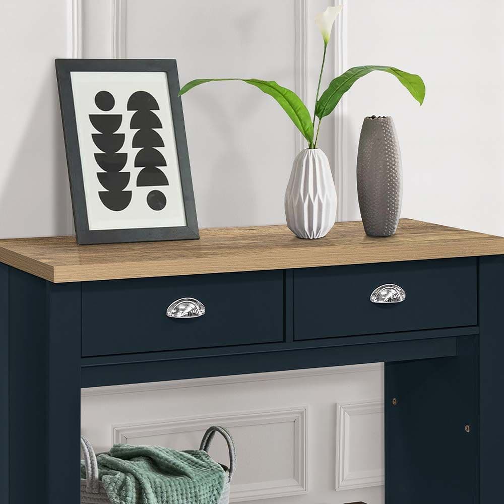Blue wood cheap console table