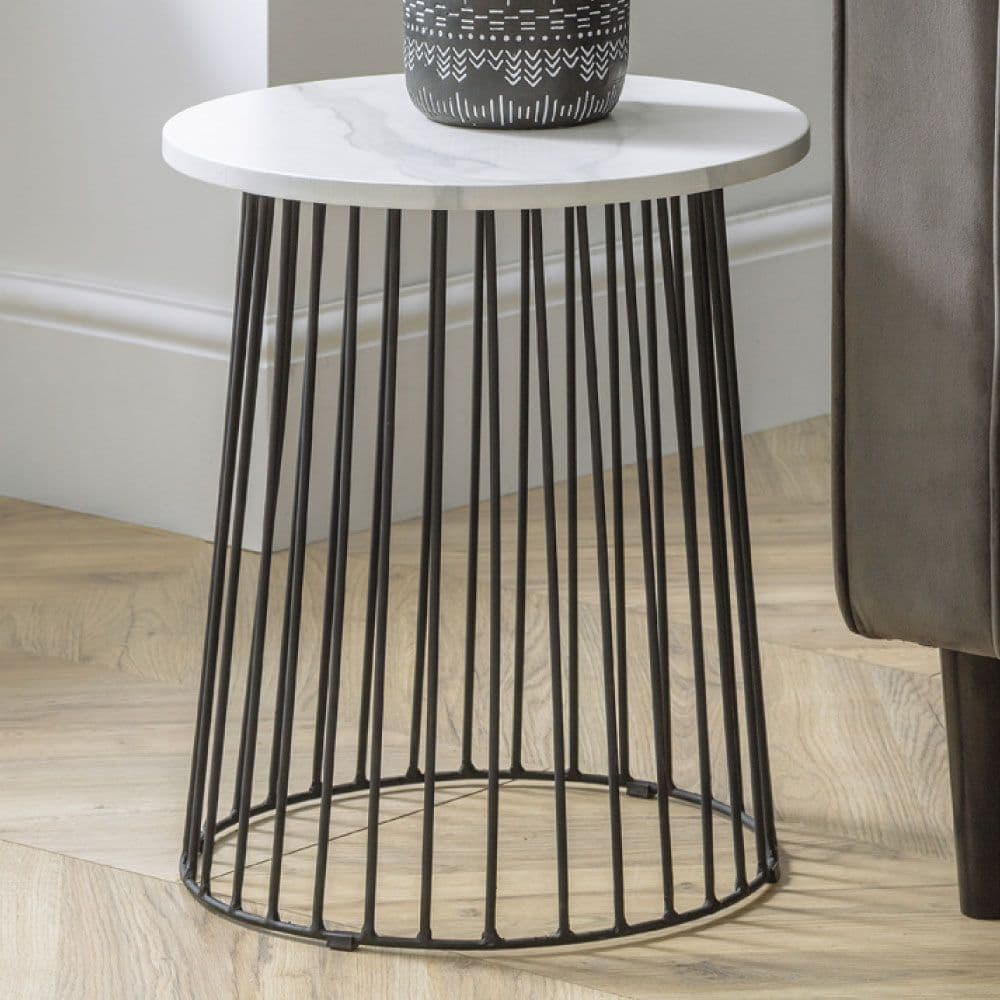 Marble metal side table hot sale