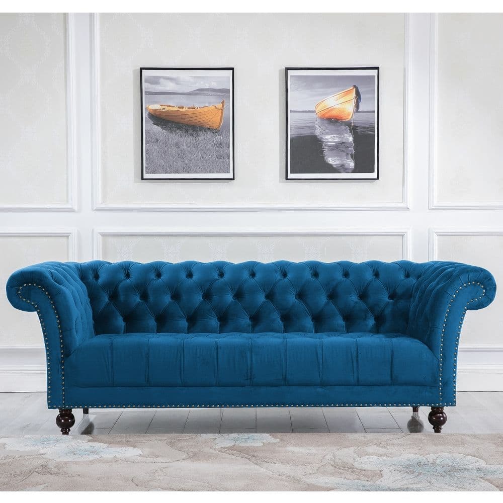 Blue shop fabric couch
