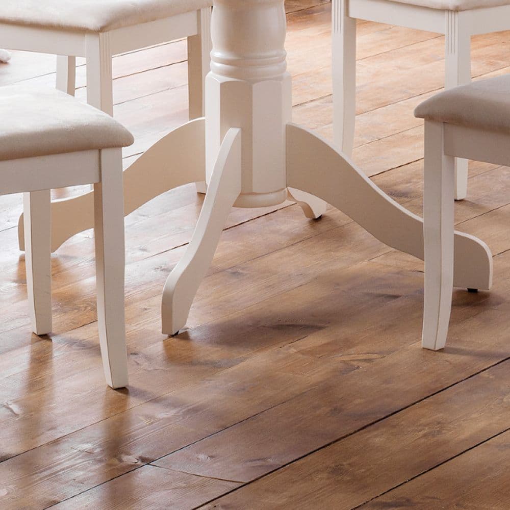 Davenport White Wooden Round Pedestal Dining Table