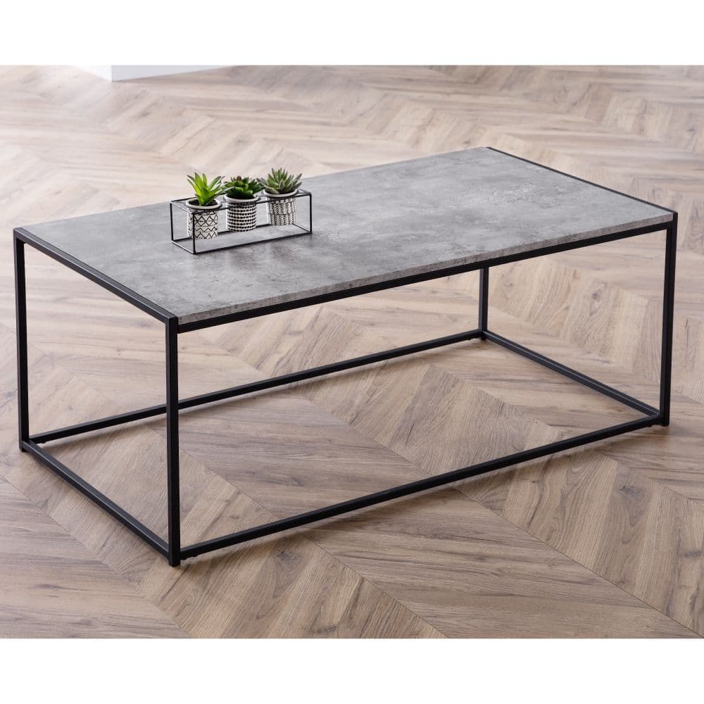 Staten Grey Concrete and Metal Coffee Table
