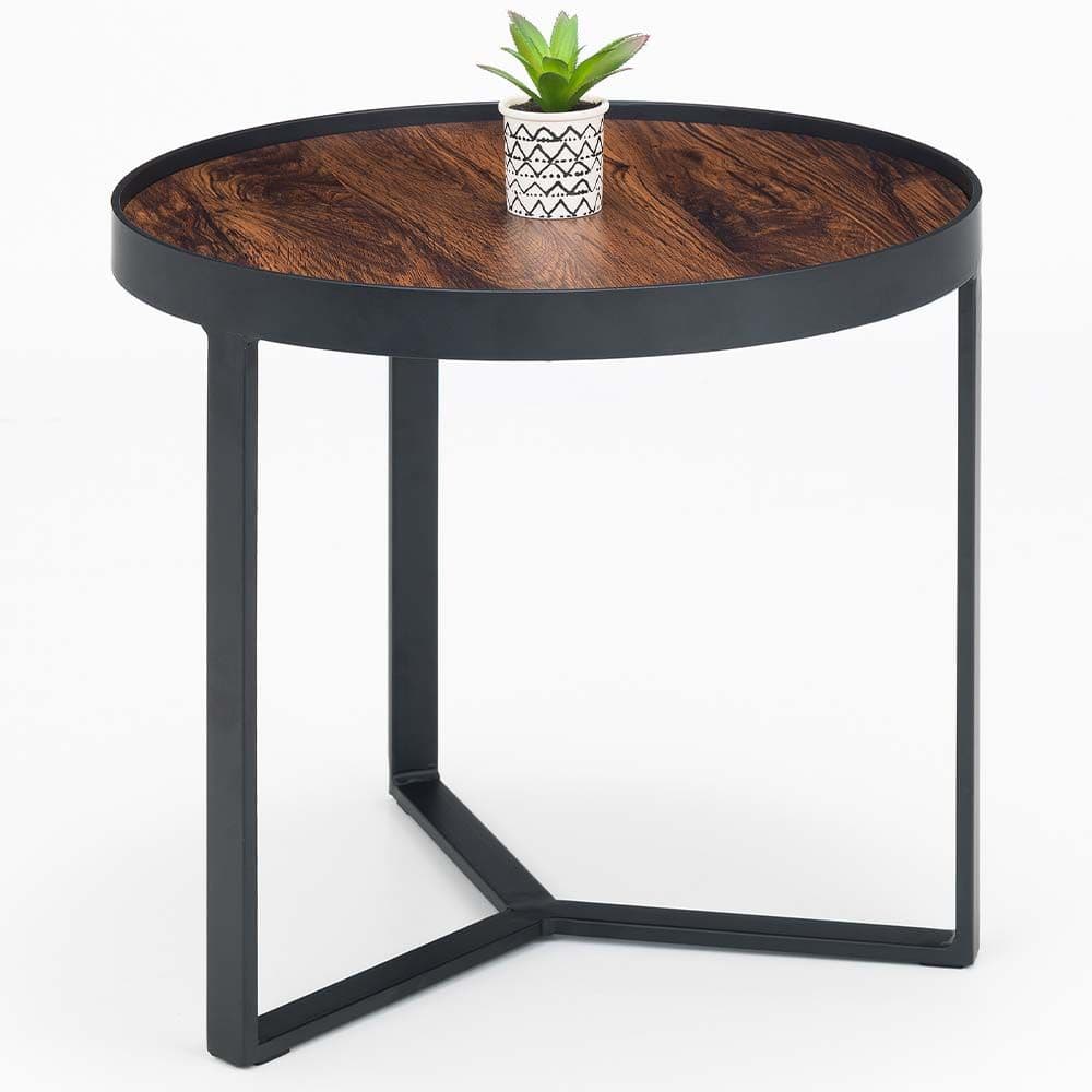 Loft Walnut Metal Side Table Make It Homely