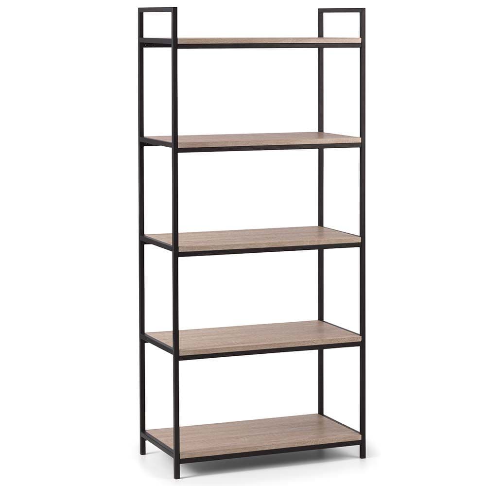Tribeca Oak Wooden and Metal Tall Bookcase