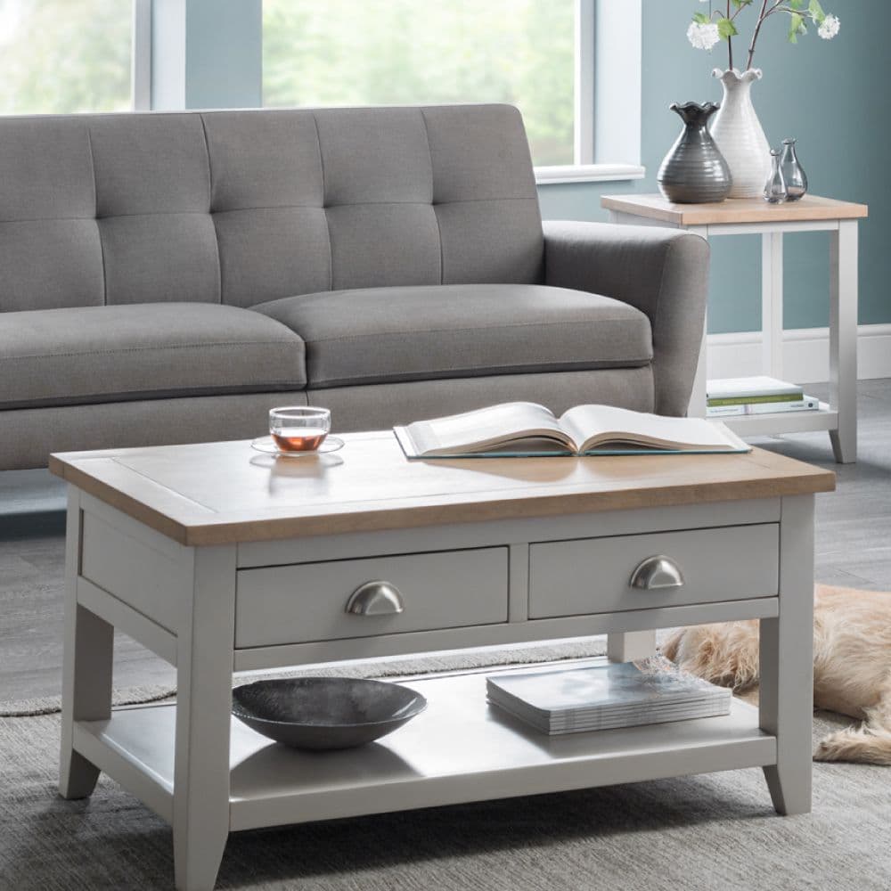 Gray oak outlet coffee table